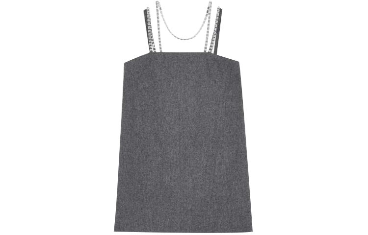 Order (Women) WE11DONE FW21  Grey Wool Chain Mini A-Line Sleeveless Dress. WD-OP3-21-132-W-GY