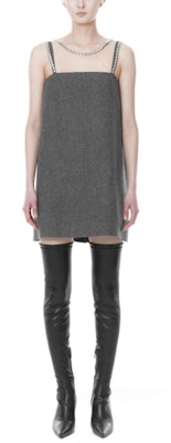 (Women) WE11DONE FW21 Grey Wool Chain Mini A-Line Sleeveless Dress. WD-OP3-21-132-W-GY Lookbook (Women) WE11DONE FW21 Grey Wool Chain Mini A-Line Sleeveless Dress. WD-OP3-21-132-W-GY