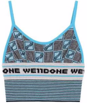 (W) WE11DONE FW21 Atasan Tank Rajut Garis Biru WD-KE3-21-628-W-SK Buy (W) WE11DONE FW21 Atasan Tank Rajut Garis Biru WD-KE3-21-628-W-SK