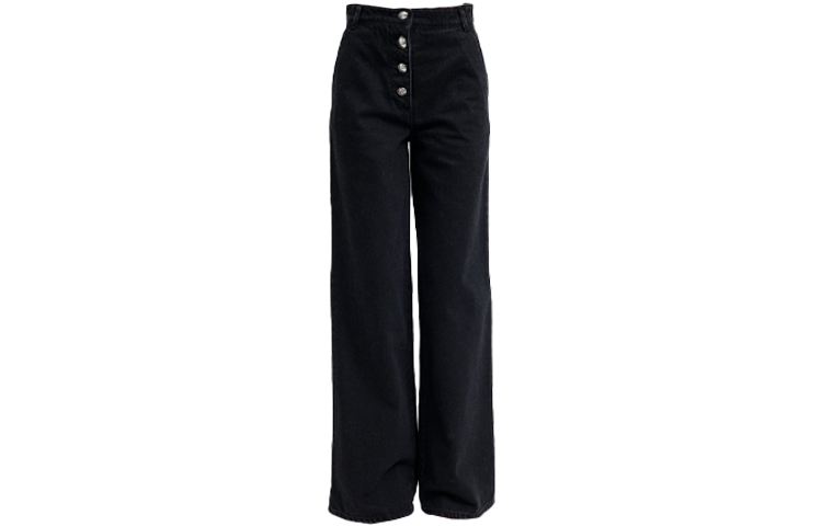 (Women) WE11DONE FW21 High-Waisted Wide-Leg Black Jeans for Women WD-DP3-21-340-W-BK