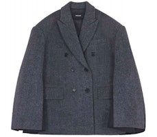 (Women) WE11DONE FW21 Oversized Shawl Long Sleeve Blazer Grey WD-JK3-21-015-W-GY (Women) WE11DONE FW21 Oversized Shawl Long Sleeve Blazer Grey WD-JK3-21-015-W-GY