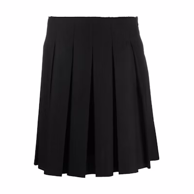 (Women) WE11DONE FW22 Black Pleated Mini Skirt Casual Style. WD-SK3-22-272-W-BK