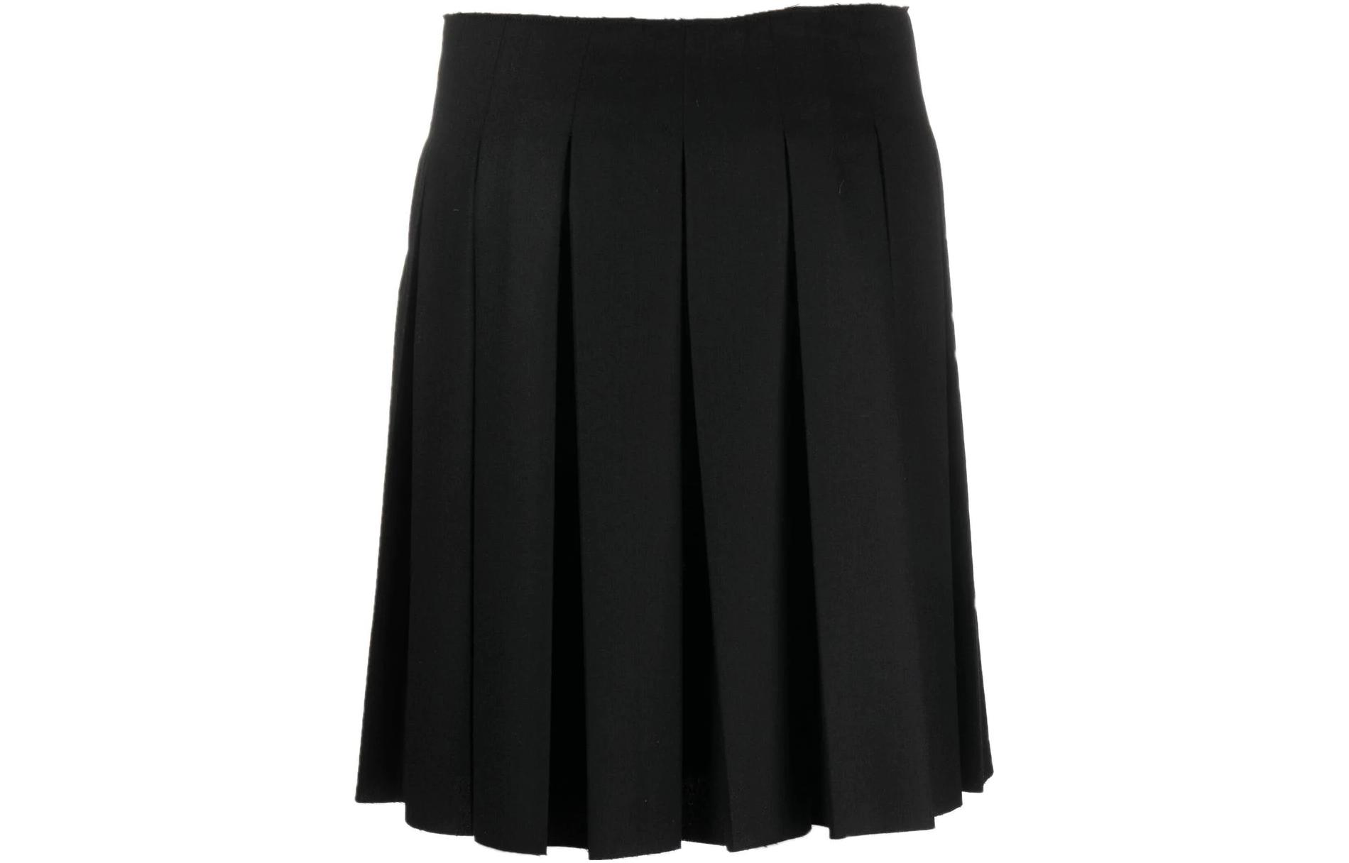 Lookbook (Women) WE11DONE FW22  Black Pleated Mini Skirt Casual Style. WD-SK3-22-272-W-BK