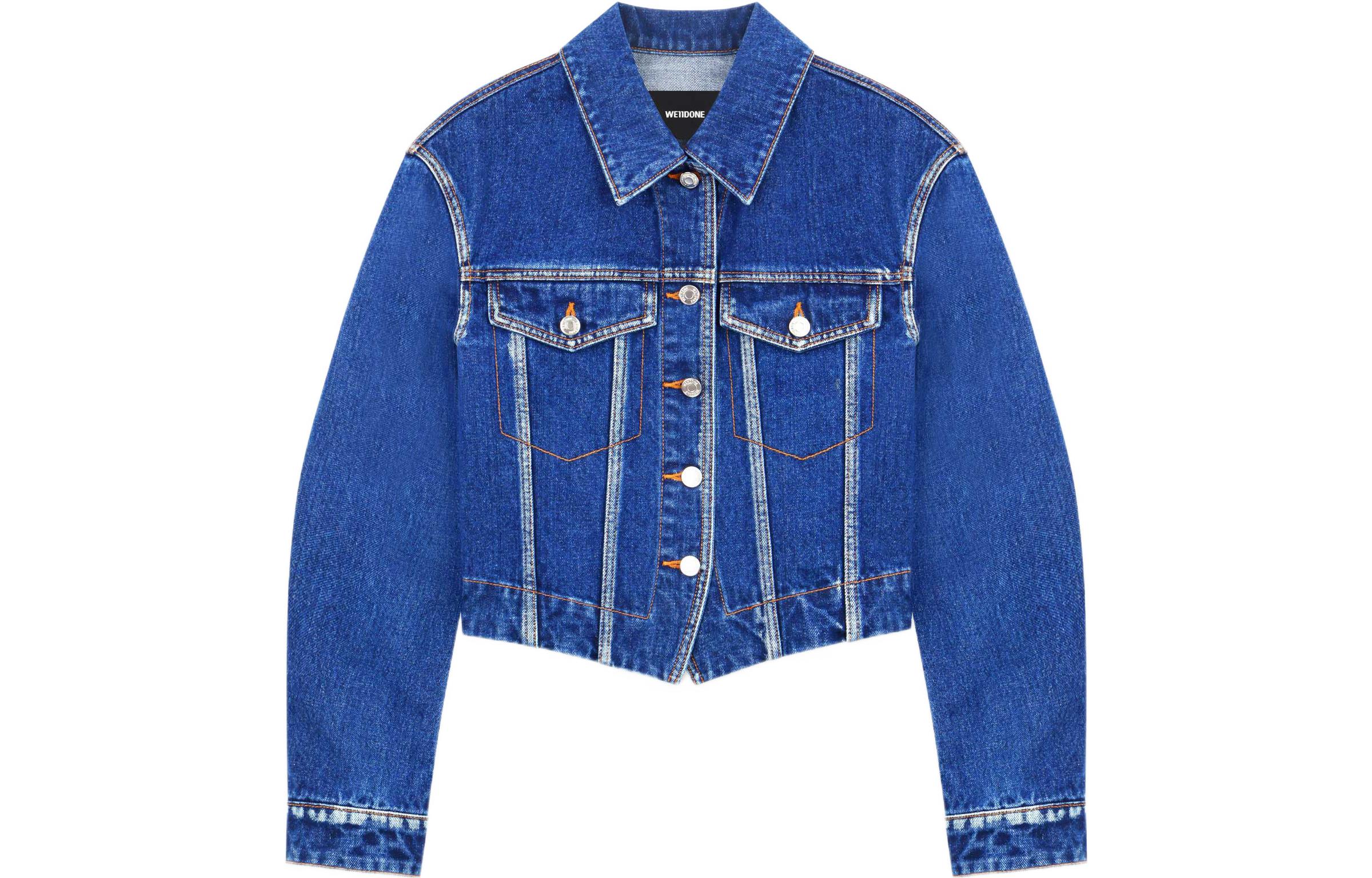(Women) WE11DONE FW22  Blue Denim Jacket Single-Breasted Long Sleeve WD-DJ3-22-330-W-BL