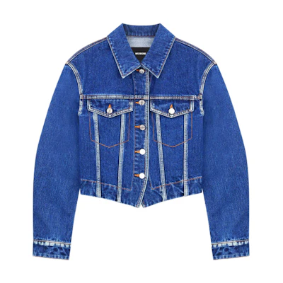 (Women) WE11DONE FW22 Blue Denim Jacket Single-Breasted Long Sleeve WD-DJ3-22-330-W-BL