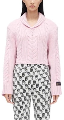 (W) WE11DONE FW22 粉色V領扭結細節羊毛短款開衫毛衣. WD-KT3-22-642-W-PK Lookbook (W) WE11DONE FW22 粉色V領扭結細節羊毛短款開衫毛衣. WD-KT3-22-642-W-PK