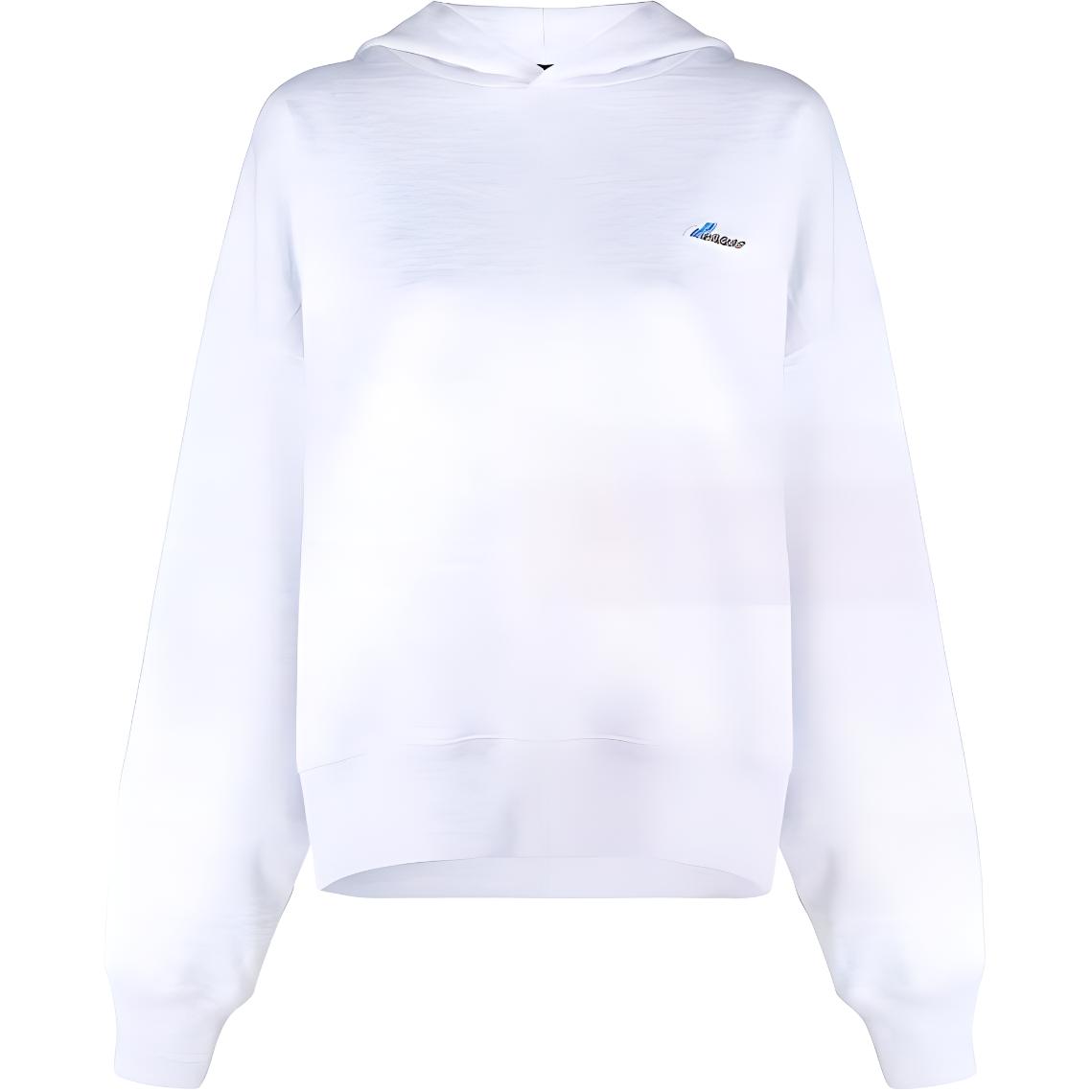(Women) WE11DONE FW22  White Pullover Hoodie with Logo. WD-TH3-22-714-U-GY
