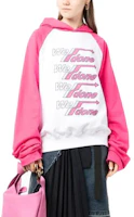 Lookbook (W) WE11DONE FW22 寬鬆撞色Logo連帽上衣 粉色 WDTH122859UWH