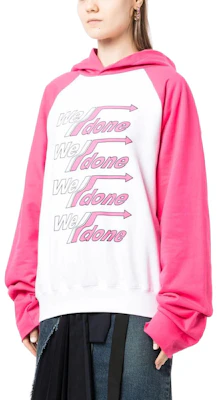 (W) WE11DONE FW22 拼色宽松版Logo连帽衫 粉色 WDTH122859UWH Purchase (W) WE11DONE FW22 拼色宽松版Logo连帽衫 粉色 WDTH122859UWH