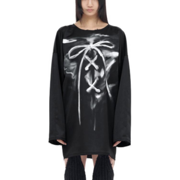 (Women) WE11DONE FW23  Black Graphic Print Oversized Long Sleeve Shirt. WD-SH3-23-184-U-BK 圖 4