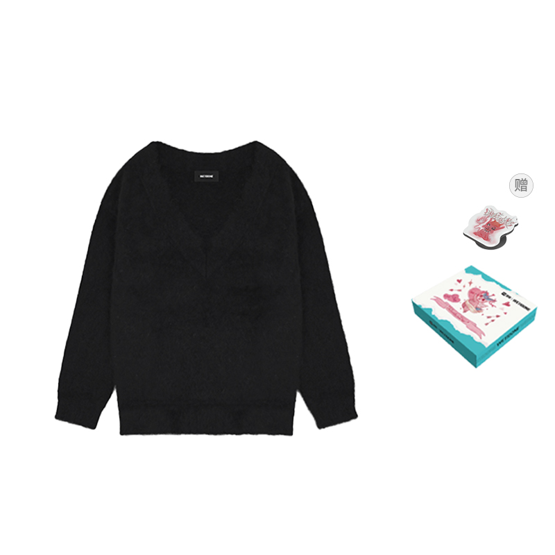 (Women) WE11DONE FW23  Mohair Blend Pullover Knit Sweater Black WD-KT3-23-658-W-BK