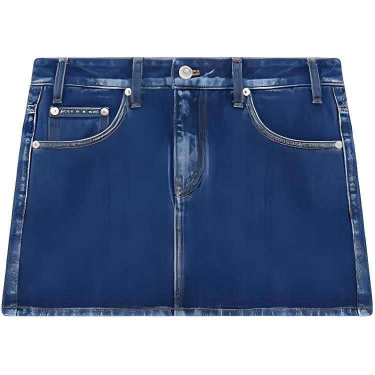 (Women) WE11DONE FW23 Washed Low-Rise Mini Denim Skirt  Fashion. WD-DS3-22-372-W