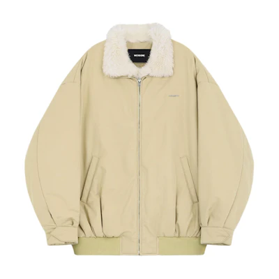 (Women) WE11DONE FW24 Beige Long Sleeve Cotton Jacket with Tonal Logo Patch. WD-JP2-24-062-U-BG