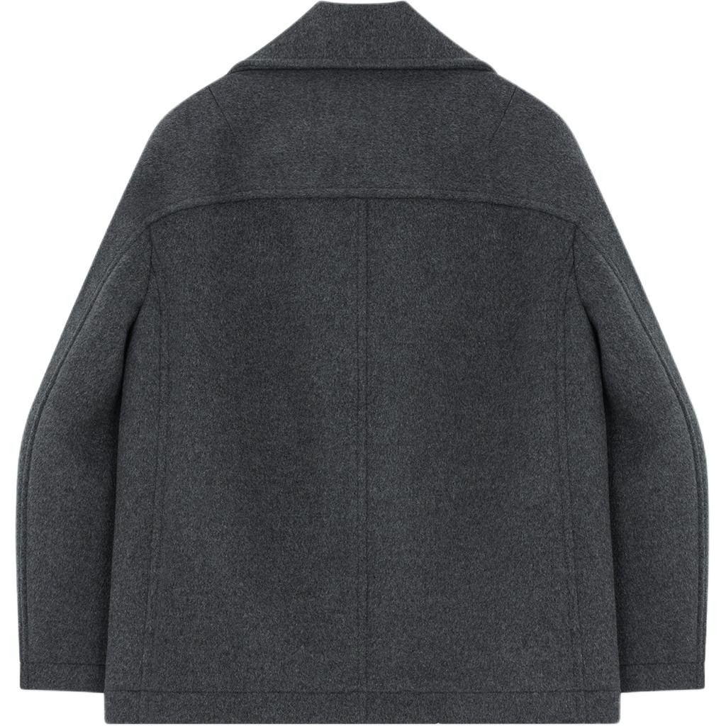 (Women) WE11DONE FW24  Charcoal Grey Long Coat with Tonal Logo Applique. WD-CT2-24-023-W-CH 圖 3