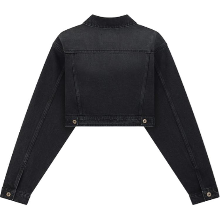 Lookbook (W) WE11DONE FW24 短版漸層長袖黑色外套襯衫款式。 WD-DJ2-24-337-W-BK