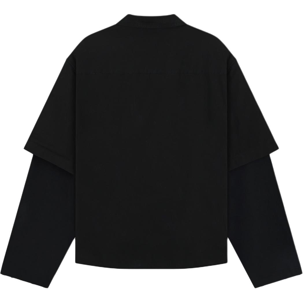 (Women) WE11DONE FW24  Layered Embroidered Applique Long Sleeve Shirt Black WD-SH2-24-146-U-BK 圖 3