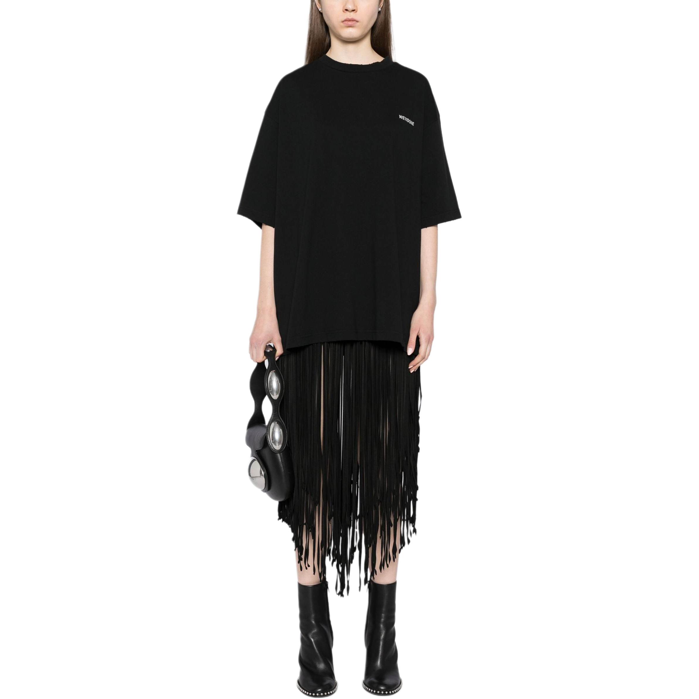 (Women) WE11DONE FW24  Logo Embroidery Oversized Graphic T-Shirt Black WD-TT2-24-765-U-BK 圖 3