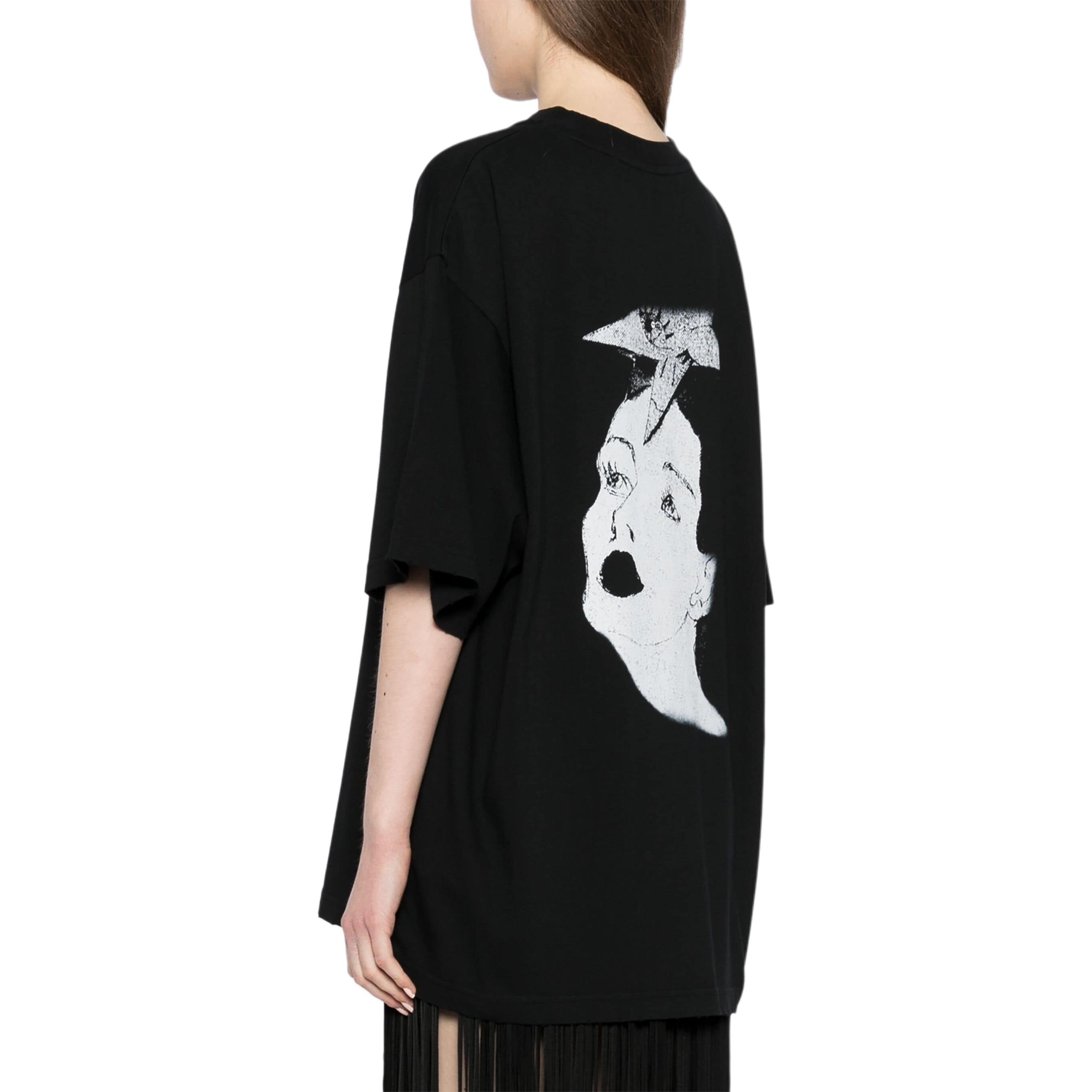 (Women) WE11DONE FW24  Logo Embroidery Oversized Graphic T-Shirt Black WD-TT2-24-765-U-BK 圖 4