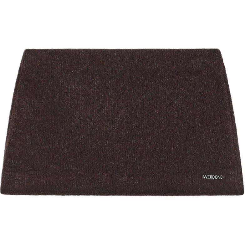 (Women) WE11DONE FW24 Circle Knit Mini Skirt with Crystal Logo Brown (). WD-KS2-24-635-W-BR