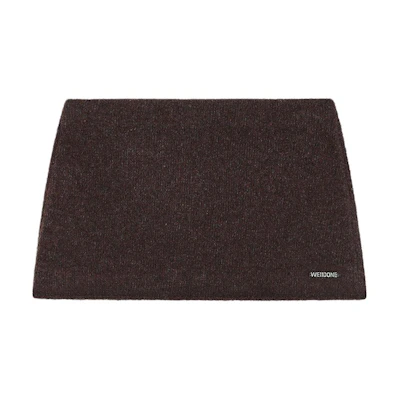 (Women) WE11DONE FW24 Circle Knit Mini Skirt with Crystal Logo Brown (). WD-KS2-24-635-W-BR