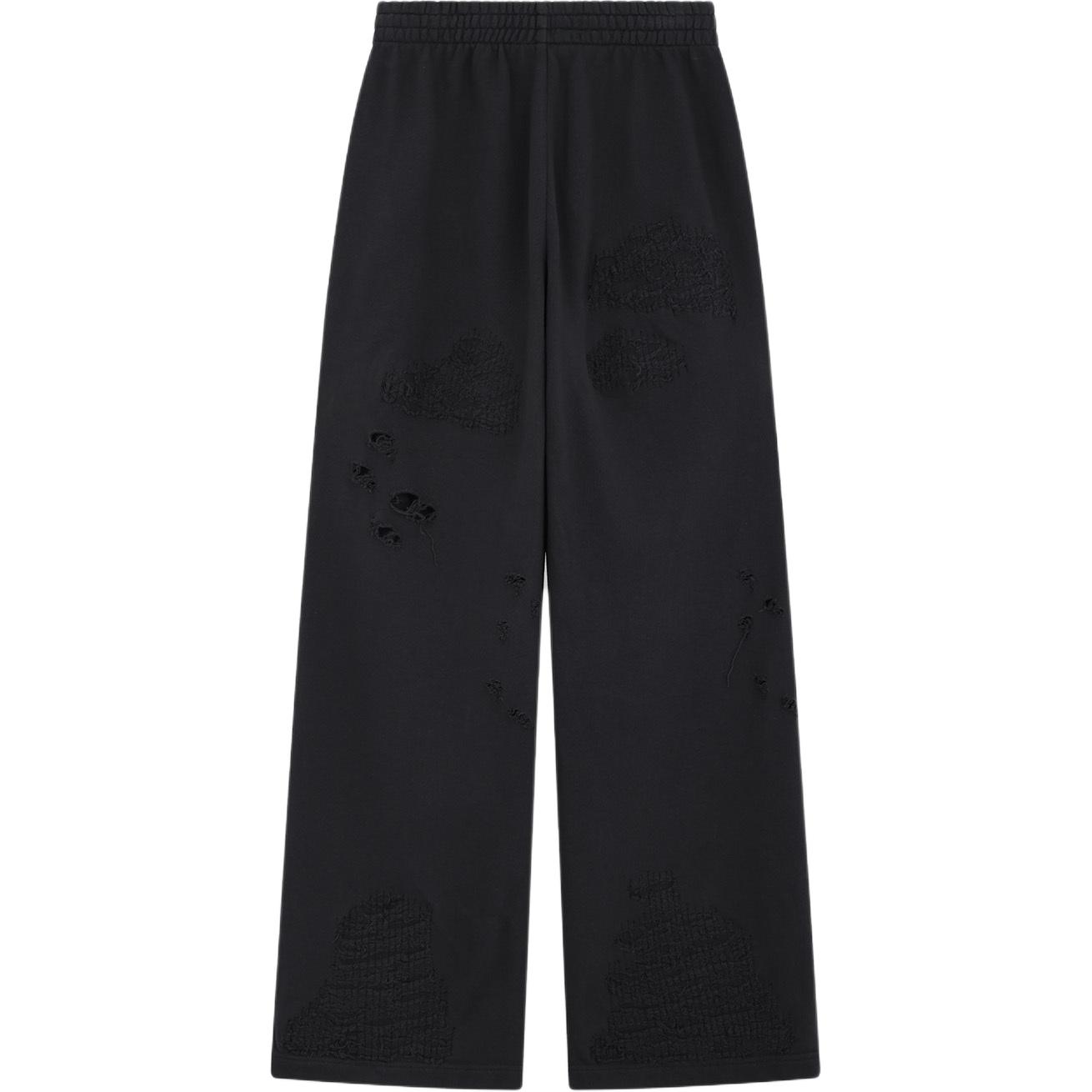 Lookbook (Women) WE11DONE FW24 Distressed Knit Elastic Waist Joggers Women Black WD-TA2-24-728-U-BK