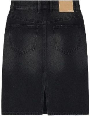 (Women) WE11DONE FW24 Faded Washed Black Denim Midi Skirt Casual Style. WD-DS2-24-372-W-BK Lookbook (Women) WE11DONE FW24 Faded Washed Black Denim Midi Skirt Casual Style. WD-DS2-24-372-W-BK