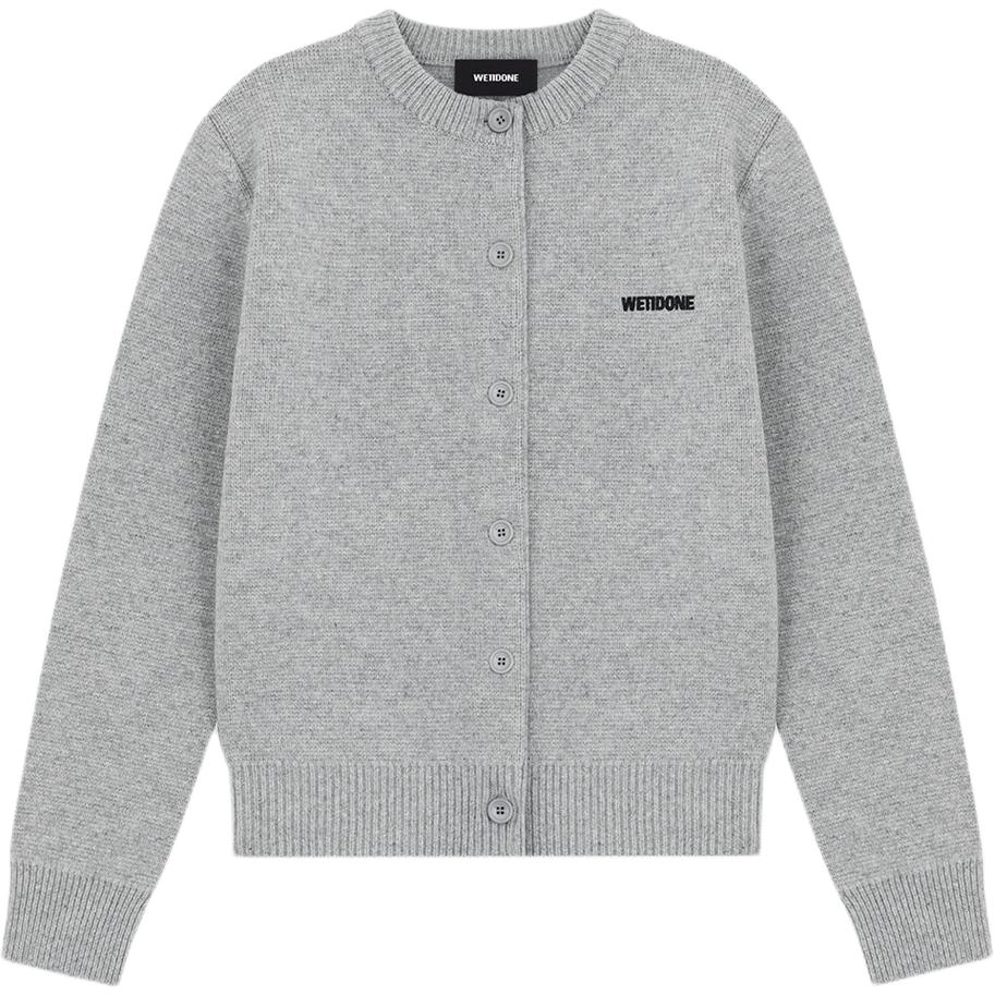 Order (W) WE11DONE 灰色標誌針織開衫毛衣 - 秋季系列 WD-KC2-24-602-W-GY