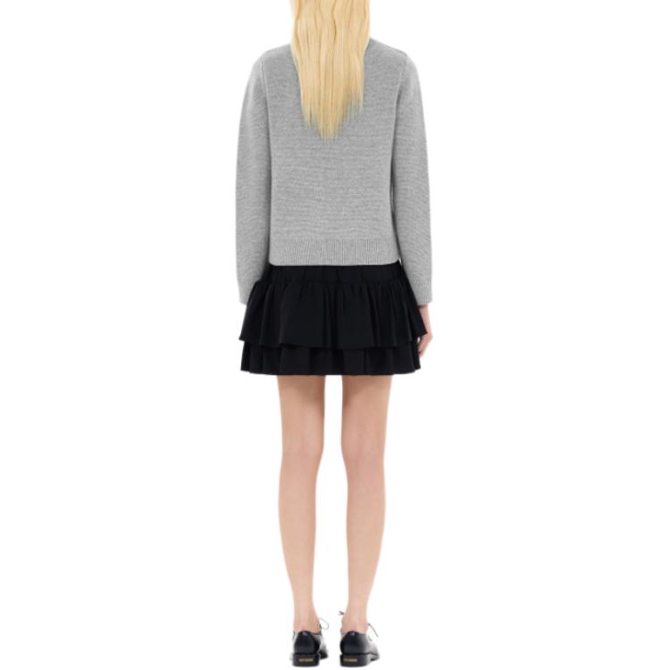 Shop (W) WE11DONE 灰色標誌針織開衫毛衣 - 秋季系列 WD-KC2-24-602-W-GY