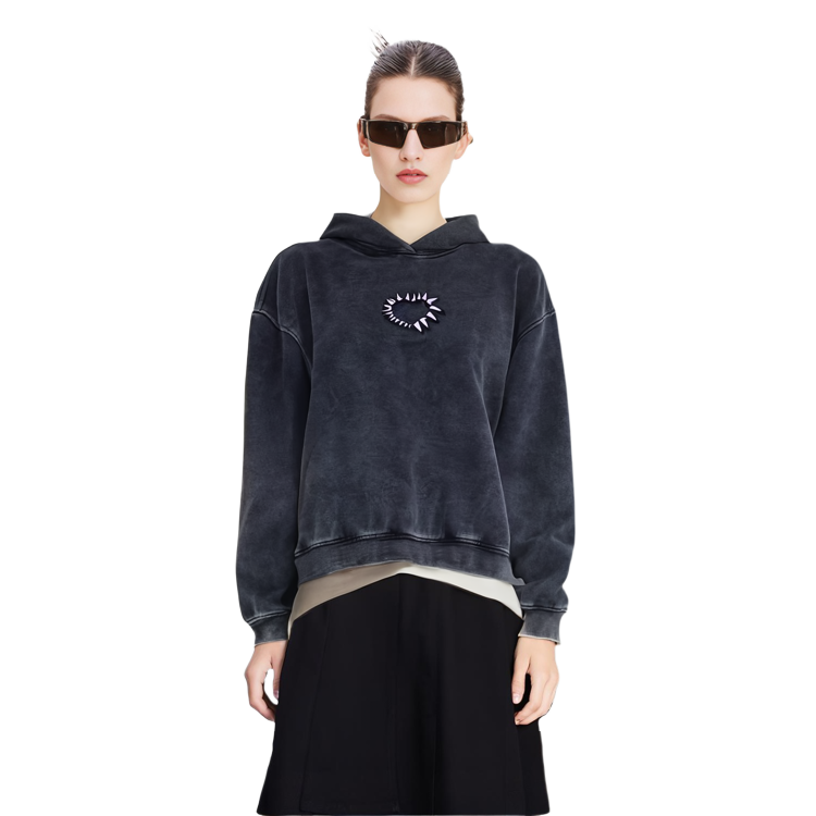 (Women) WE11DONE Heart-Shaped Washed Hoodie Black WD-TH3-23-806-U-BK 圖 4