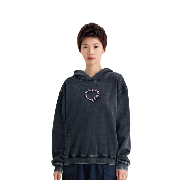 (Women) WE11DONE Heart-Shaped Washed Hoodie Black WD-TH3-23-806-U-BK 圖 9