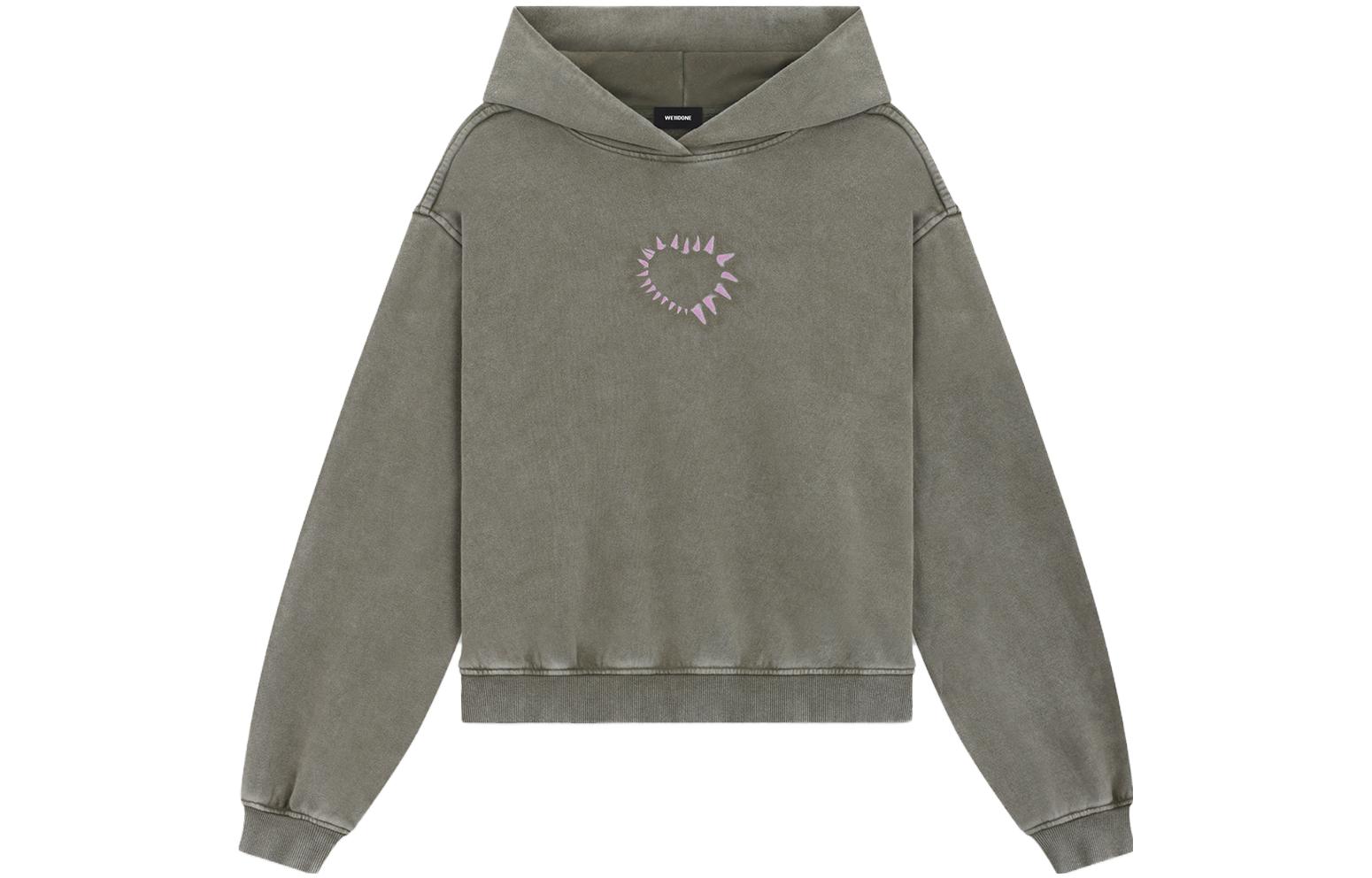 (Women) WE11DONE Heart-Shaped Washed Hoodie Khaki Color WD-TH3-23-806-U-KK 圖 2