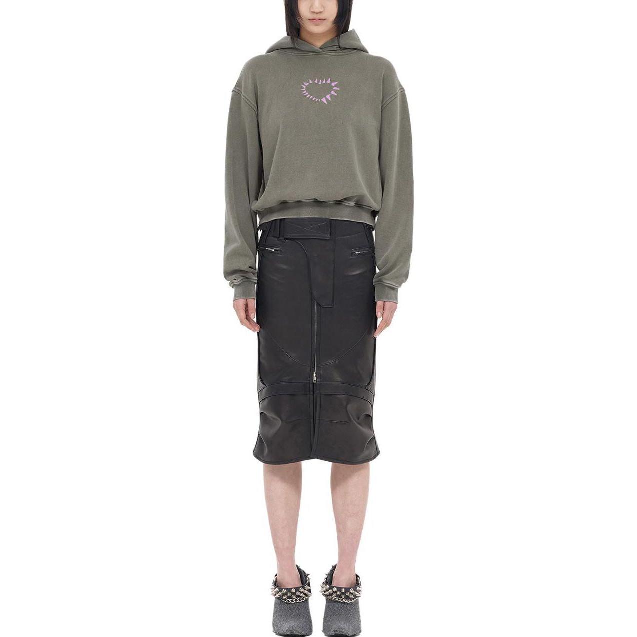 (Women) WE11DONE Heart-Shaped Washed Hoodie Khaki Color WD-TH3-23-806-U-KK 圖 4