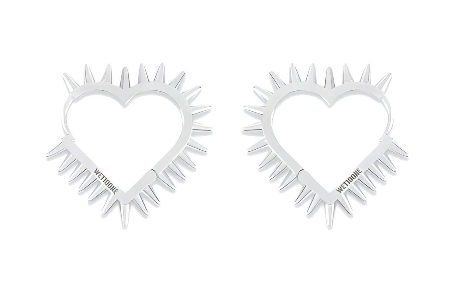 (Women) WE11DONE Heart Stud Detail Earrings Women’s Silver WDAJ123512USV