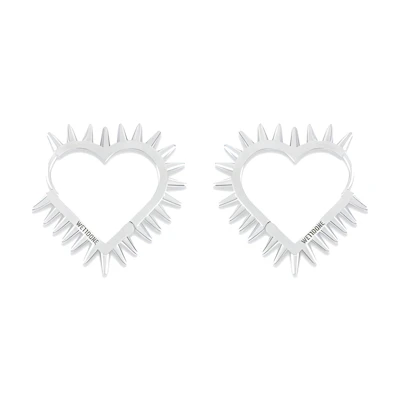 (Women) WE11DONE Heart Stud Detail Earrings Women’s Silver WDAJ123512USV