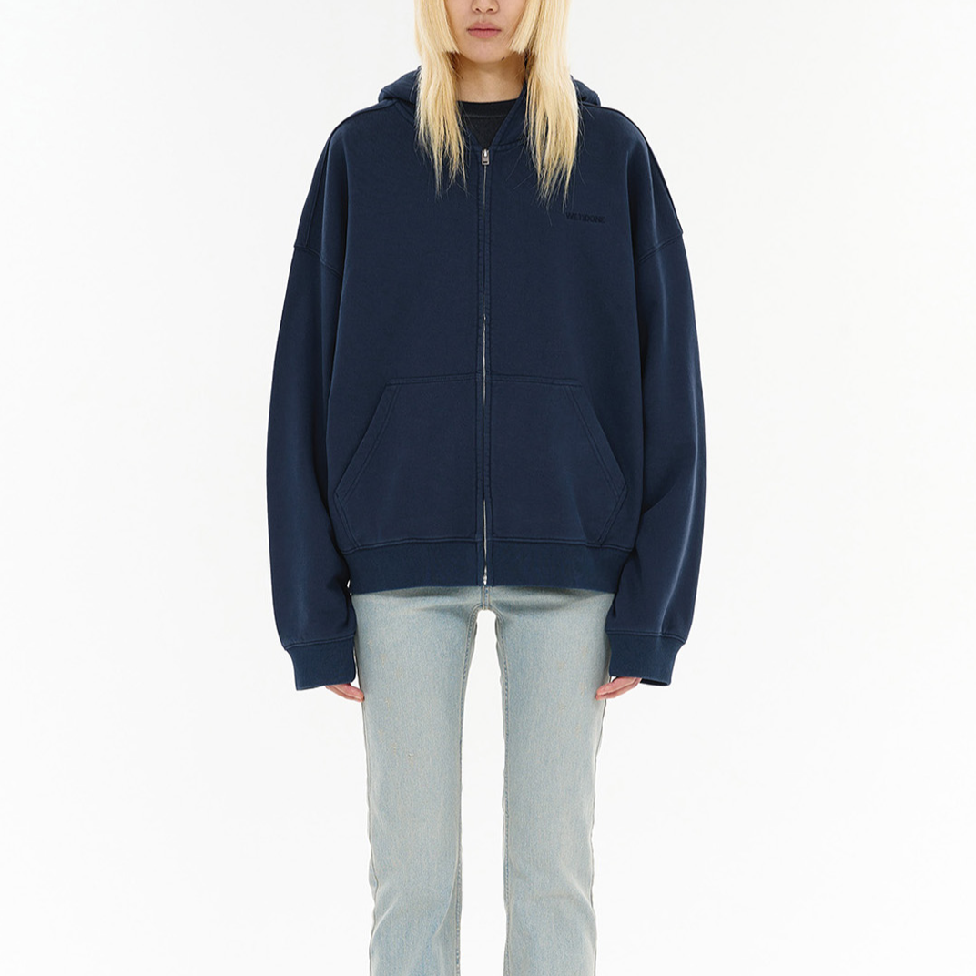 (Women) WE11DONE Logo Embroidered Oversized Navy Blue Long-Sleeve Sweatshirt Women. WD-TJ2-24-853-U-NV 圖 4