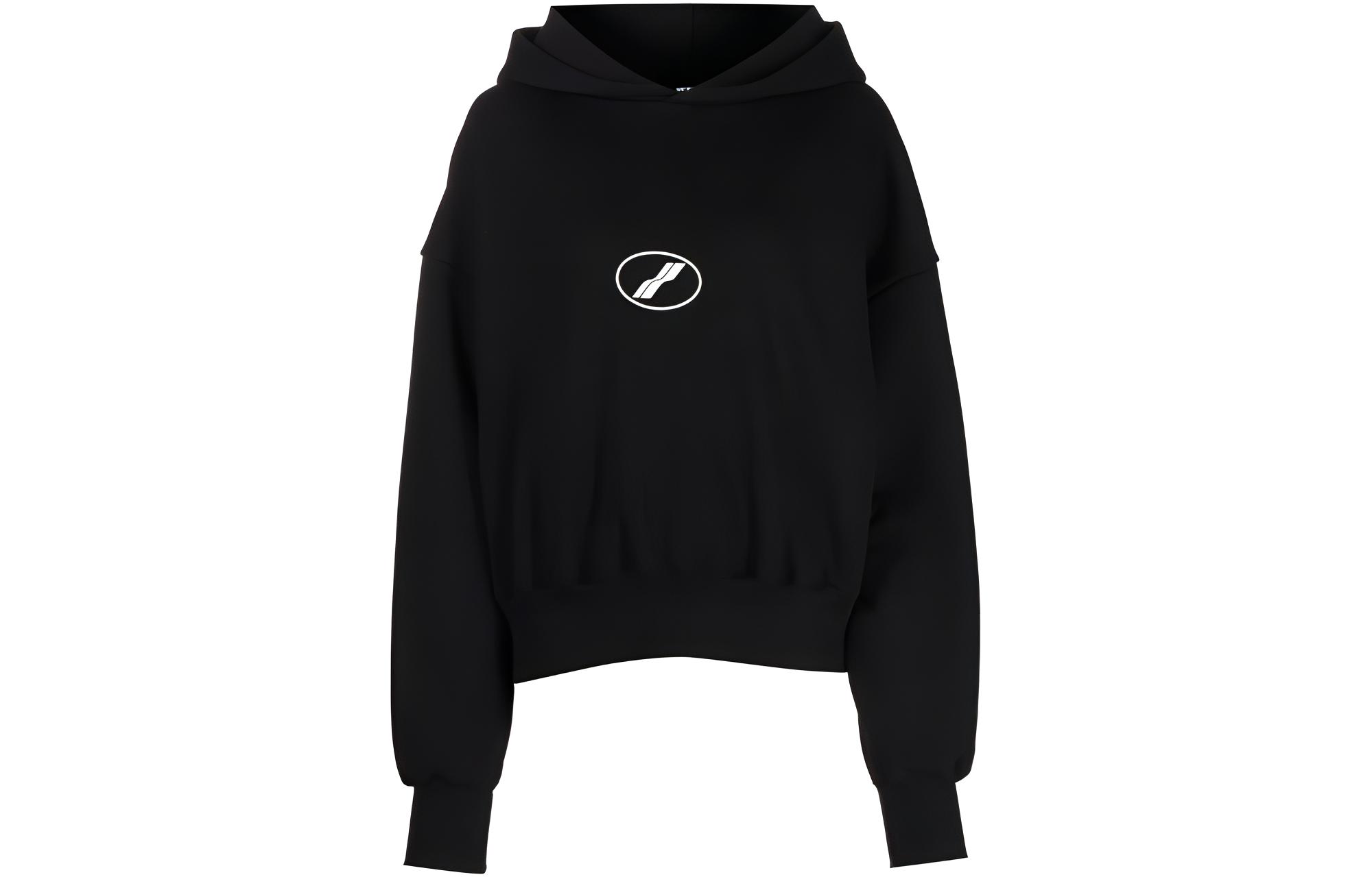 (Women) WE11DONE Logo Printed Hoodie Black . WD-TH3-22-850-U-BK