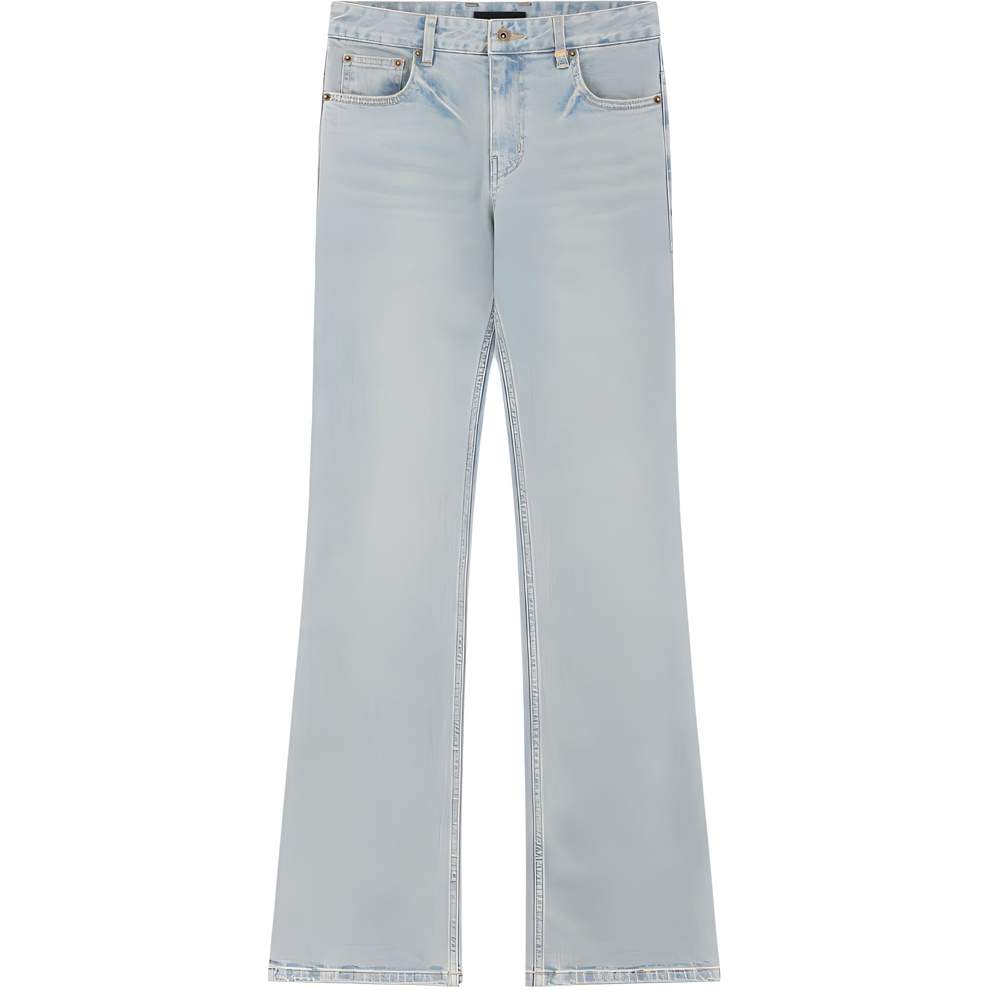 (Women) WE11DONE Mid-Rise Flared Zipper Pocket Jeans Women Blue WD-DP2-24-340-W-SK