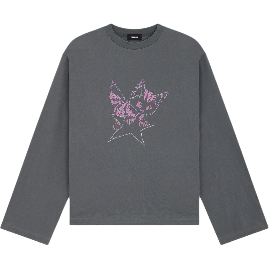 Order (W) WE11DONE 印花怪物長袖圓領T恤 女款 深灰色 WD-TT2-24-773-U-CH