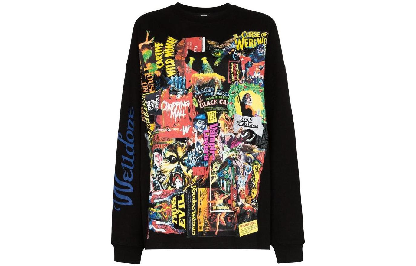 (Women) WE11DONE Pullover Long Sleeve Sweatshirt Women’s Black WDTP420728U-BLACK