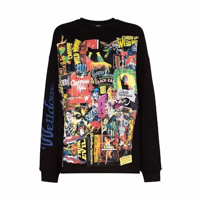 (Women) WE11DONE Pullover Long Sleeve Sweatshirt Women’s Black WDTP420728U-BLACK