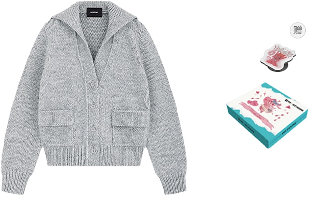 (W) WE11DONE 女款灰色單排扣長袖針織毛衣 WD-KC2-24-632-W-GY Buy (W) WE11DONE 女款灰色單排扣長袖針織毛衣 WD-KC2-24-632-W-GY