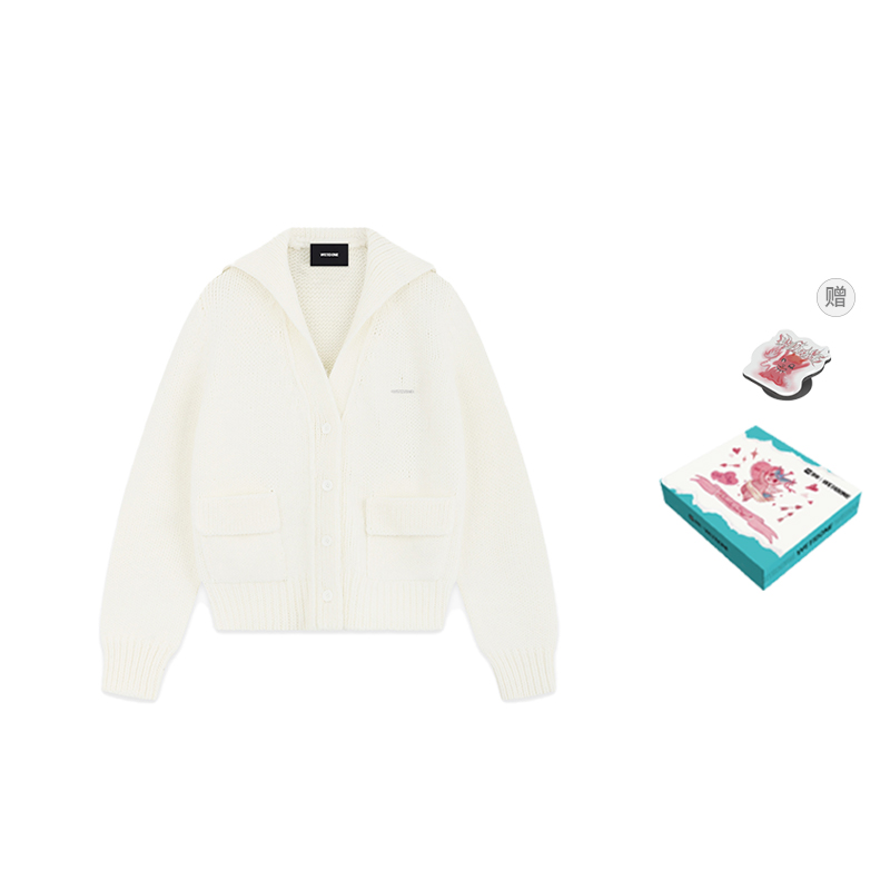 (Women) WE11DONE Single-Breasted Long Sleeve Sweater Ivory Women’s WD-KC2-24-632-W-IV