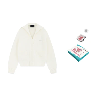 (Women) WE11DONE Single-Breasted Long Sleeve Sweater Ivory Women’s WD-KC2-24-632-W-IV
