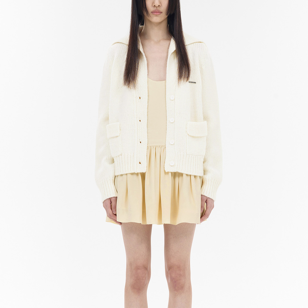 (Women) WE11DONE Single-Breasted Long Sleeve Sweater Ivory Women’s WD-KC2-24-632-W-IV 圖 4