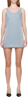 (Women) WE11DONE Solid Denim Mini Logo Sleeveless Dress Blue WD-DO2-24-358-W-SK (Women) WE11DONE Solid Denim Mini Logo Sleeveless Dress Blue WD-DO2-24-358-W-SK