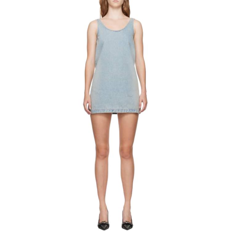 Order (W) WE11DONE 藍色迷你標誌無袖丹寧洋裝 WD-DO2-24-358-W-SK