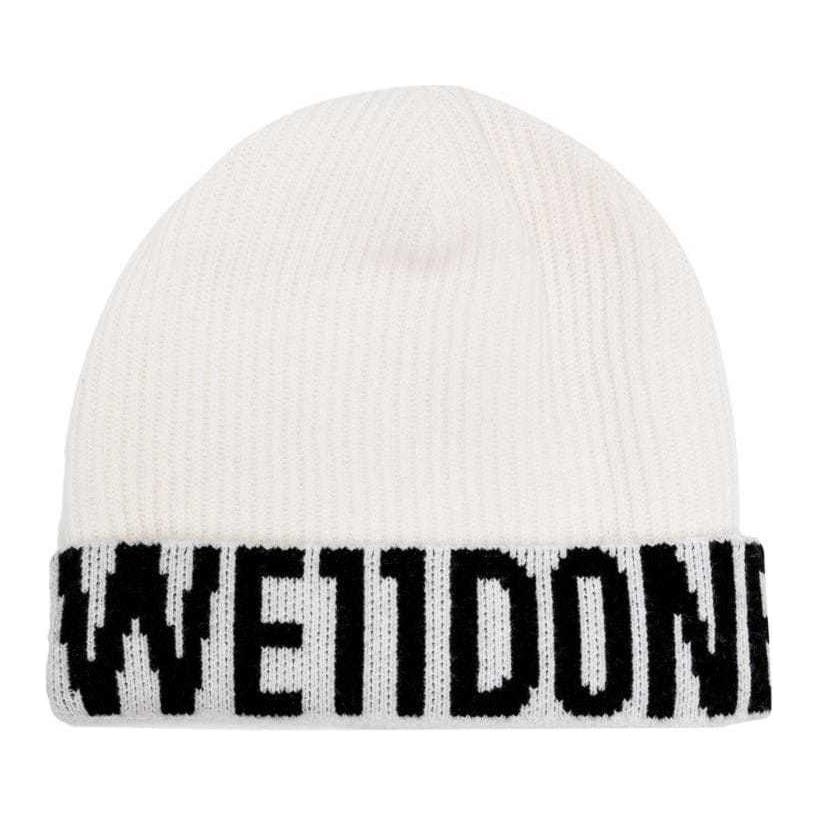 (Women) WE11DONE Solid Design Wool Knit Beanie Women’s White WD-KH2-24-620-U-IV
