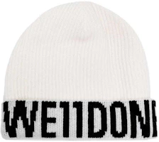 (Women) WE11DONE Solid Design Wool Knit Beanie Women’s White WD-KH2-24-620-U-IV (Women) WE11DONE Solid Design Wool Knit Beanie Women’s White WD-KH2-24-620-U-IV