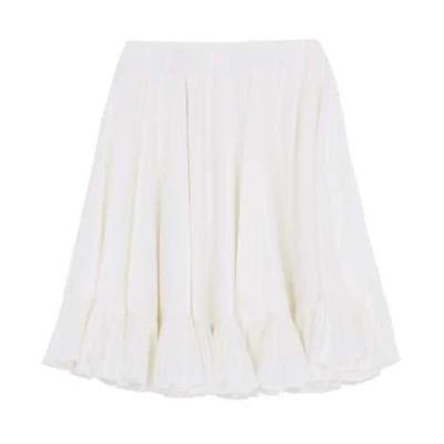 (Women) WE11DONE Solid High-Waisted Pleated Casual Long Skirt . WD-SK3-21-232-W-WH
