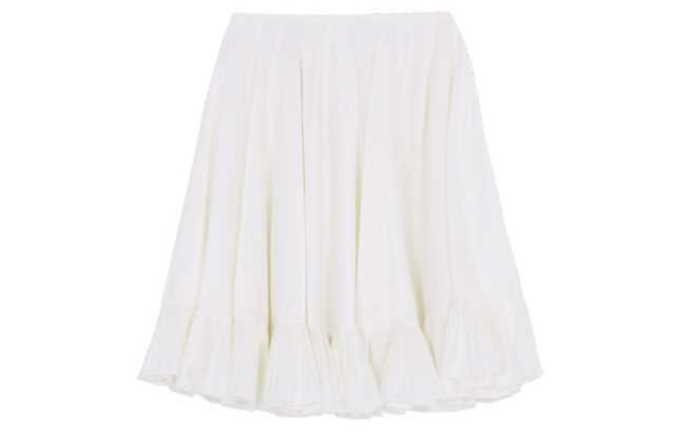 Order (Women) WE11DONE Solid High-Waisted Pleated Casual Long Skirt . WD-SK3-21-232-W-WH